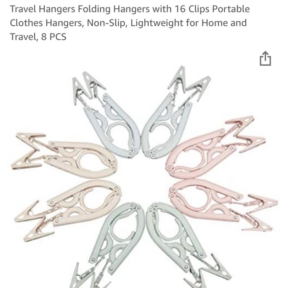 Travel Hangers Folding Hangers with 16 Clips Portable
Clothes Hangers, Non-Slip